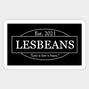 Lesbeans (white, small) Magnet